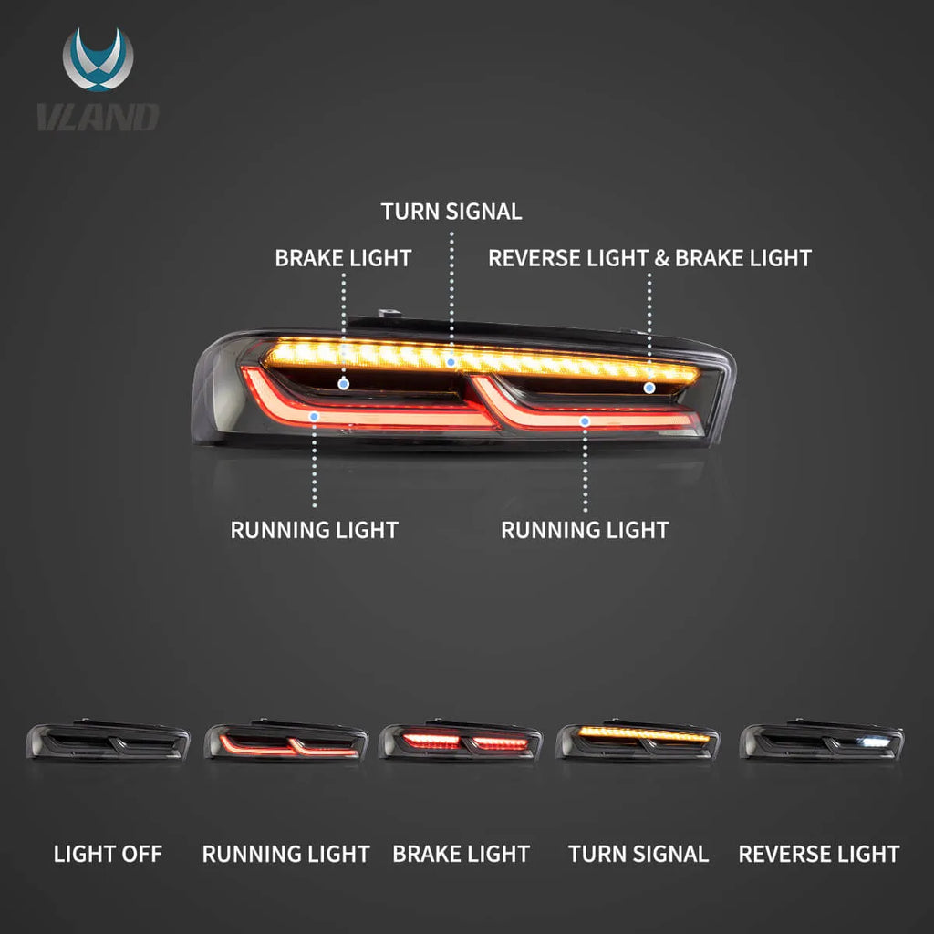 16-18 Chevrolet Camaro Vland Full LED Tail Lights (Fit For US Models)