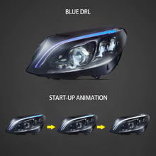 Załaduj zdjęcie do przeglądarki galerii, Vland-15-21-Mercedes-Benz-C-Class-W205-LED-Matrix-Upgraded-Headlights-YAA-BCC-0365A-start-up
