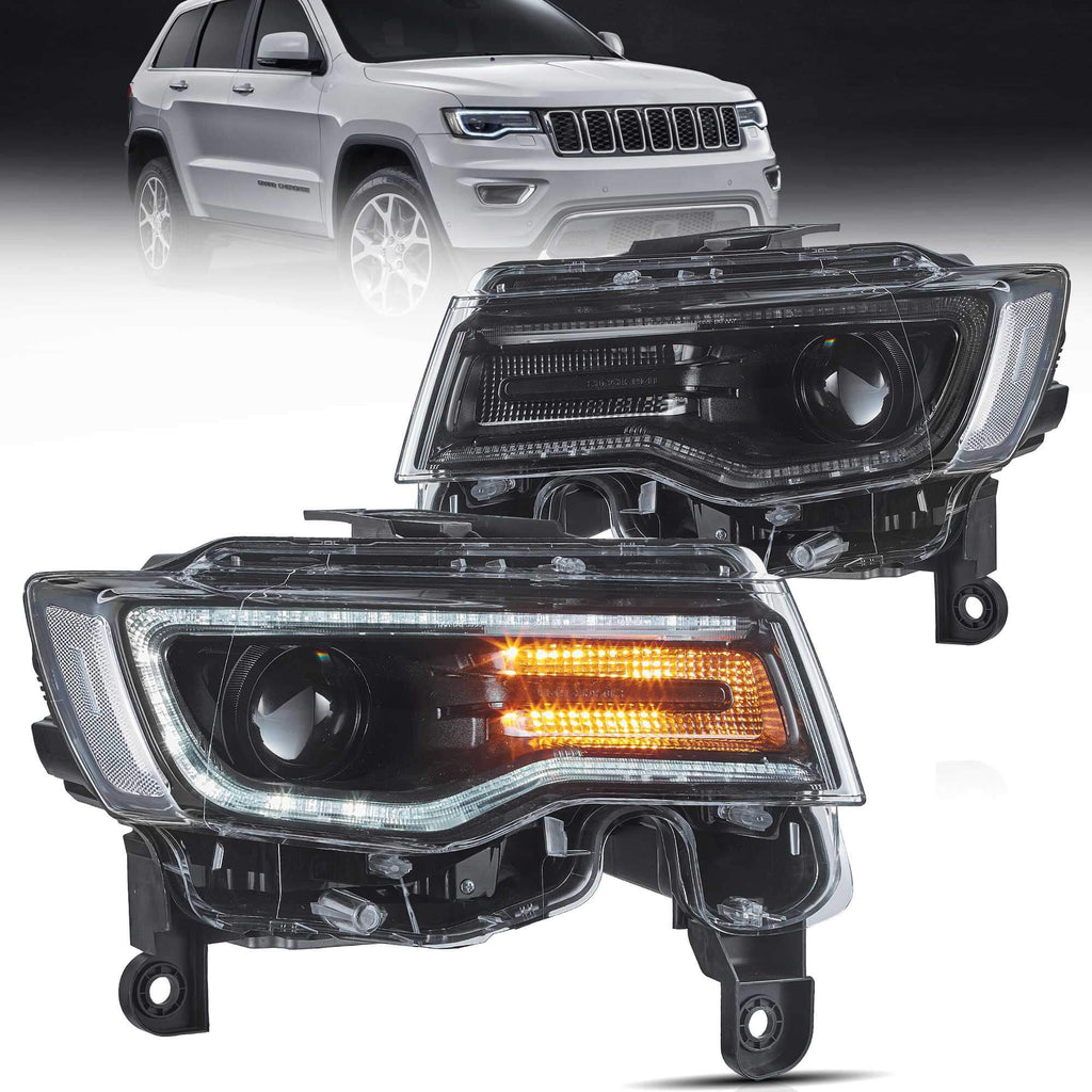 14-22 Jeep Grand Cherokee (WK2) Vland Scheinwerfer Voll-LED mit Startanimation/Blaues Tagfahrlicht