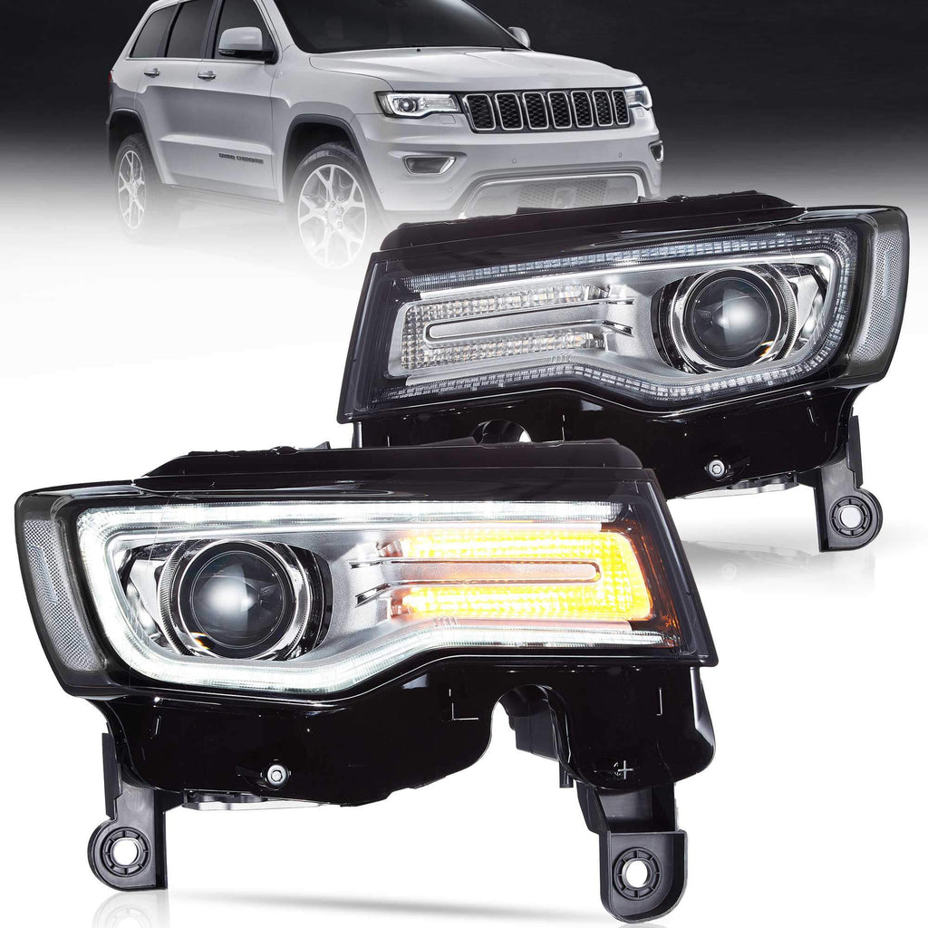 14-22 Jeep Grand Cherokee (WK2) Vland Scheinwerfer Voll-LED mit Startanimation/Blaues Tagfahrlicht