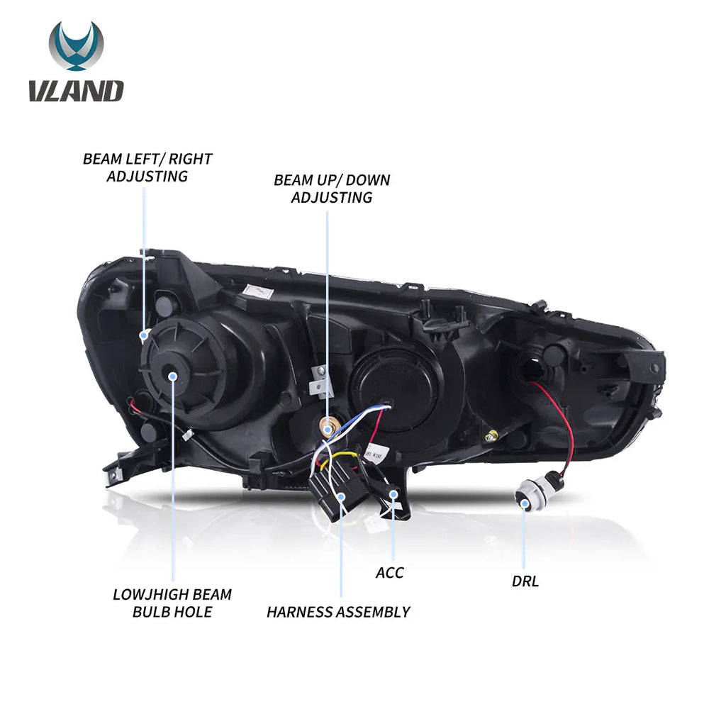 Vland-Headlights-For-08-17-Mitsubishi-Lancer-Evo-X-YAA-YS-0162C-5