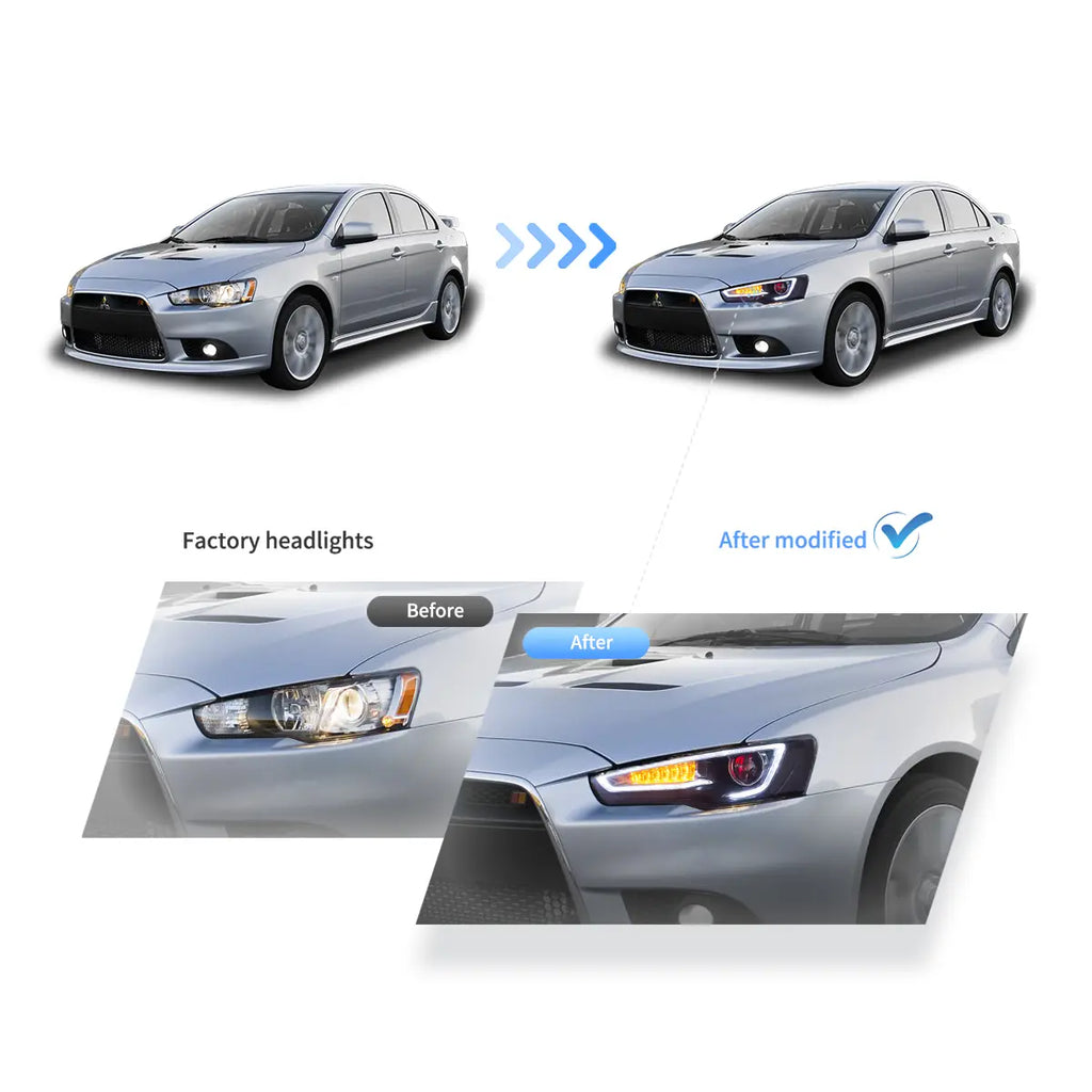 Vland-Headlights-For-08-17-Mitsubishi-Lancer-Evo-X-YAA-YS-0162C-7
