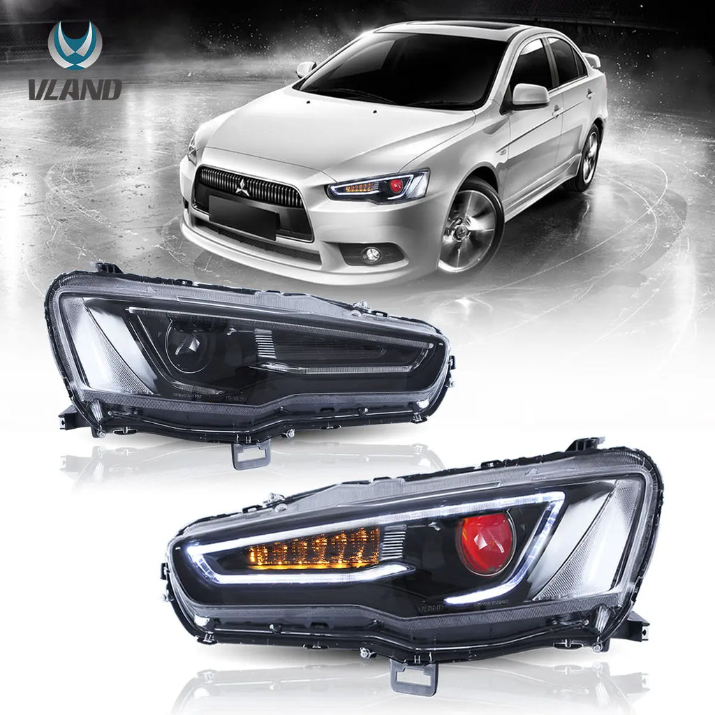 Vland-Headlights-For-08-17-Mitsubishi-Lancer-Evo-X-YAA-YS-0162C-B-E