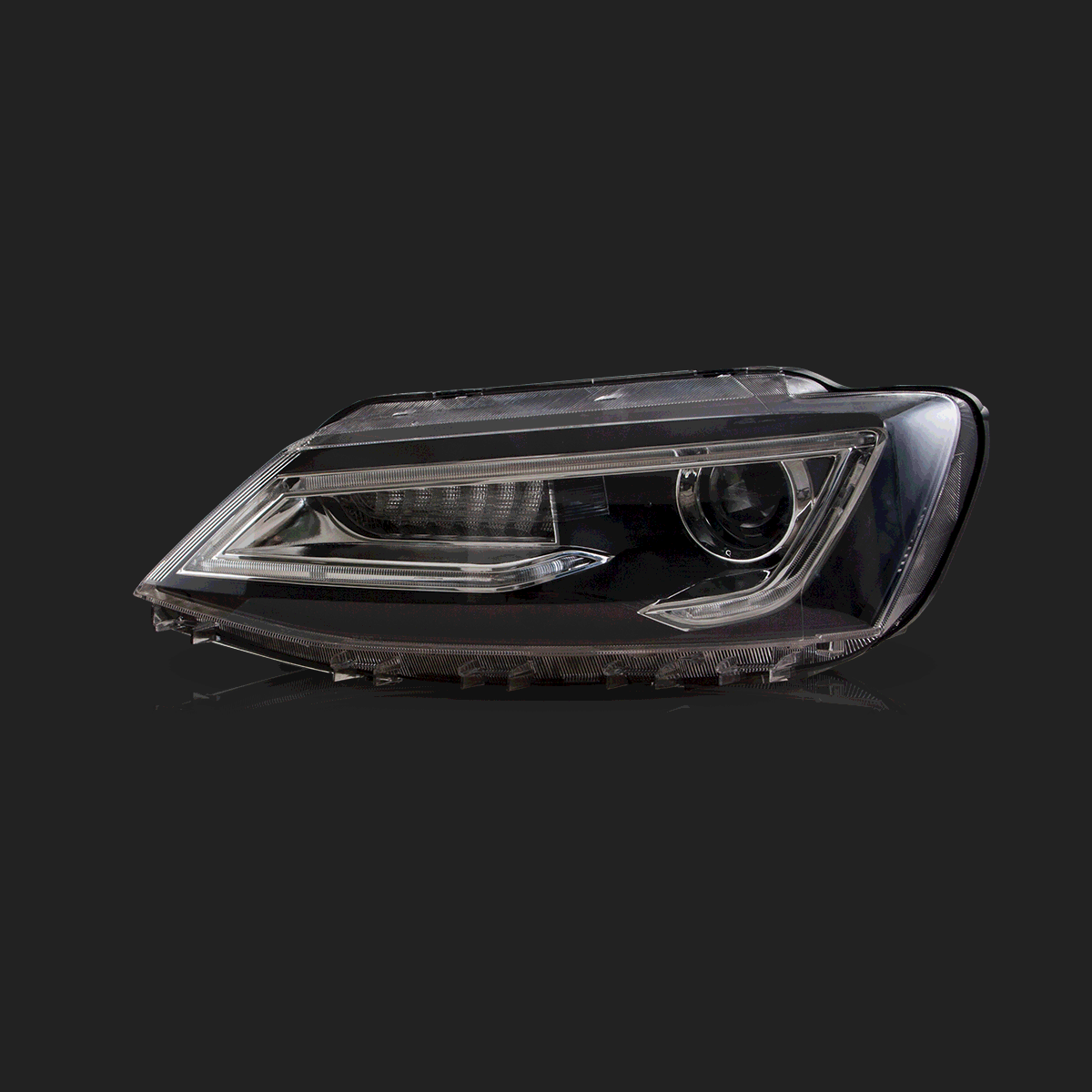 1018 VW Jetta MK6 Vland Dual Beam Projector Aftermarket Headlights Bl
