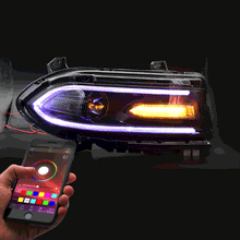 Cargar imagen en el visor de la galería, Vland-Headlights-For-15-23-Dodge-Charger-RGB-Style-YAA-XCHR-2033-2P41A-7C_1