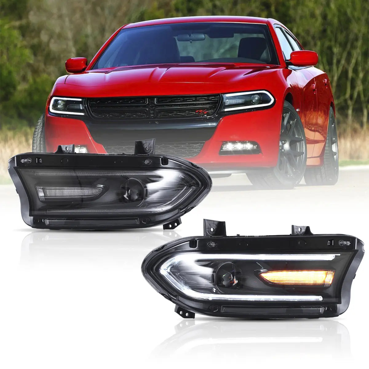 15-23 Dodge Charger Vland Dual Beam Projector Headlights Black – VLAND™  Professional sales of car headlights and taillights