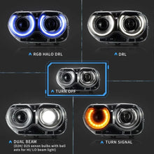 Load image into Gallery viewer, Vland-Headlights-For-15-24-Dodge-Challenger-RGB-Style-YAA-DG-2041-7C_1