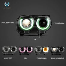 Carregar imagem no visualizador da galeria, Vland-Headlights-For-15-24-Dodge-Challenger-RGB-Style-YAA-DG-2041-7C_3