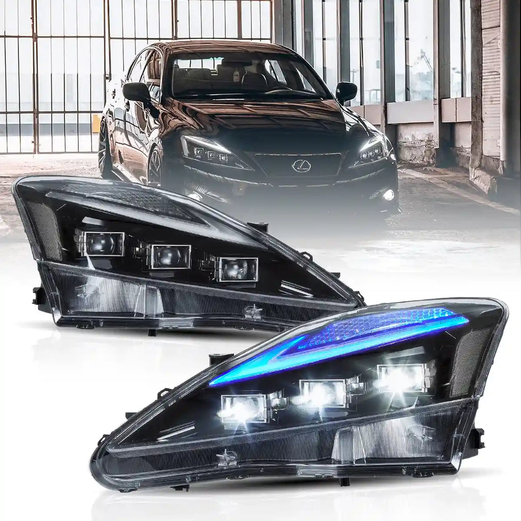 06-12 Lexus IS250/IS250C/IS350/IS220d & 08-14 ISF(XE20) Vland Matrix Projector Headlights With Blue DRL