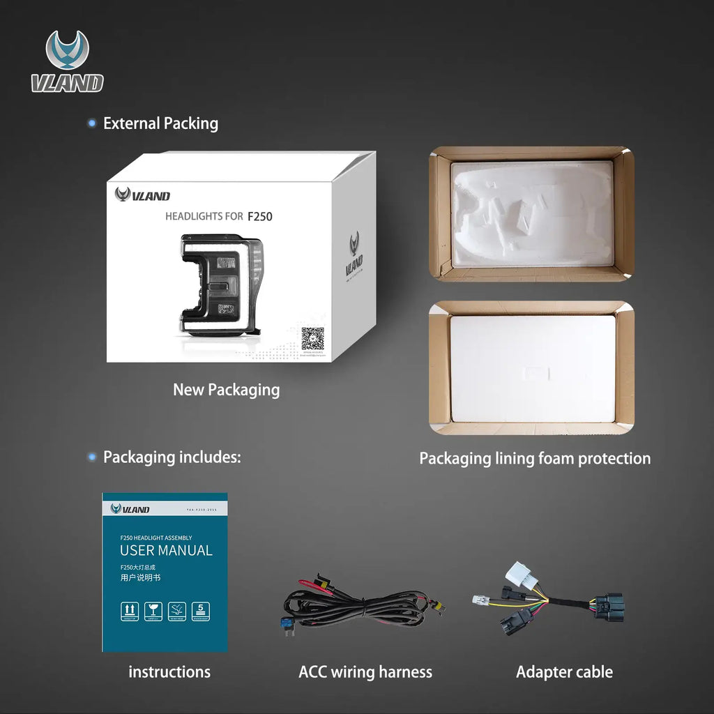 Vland-Headlights-For-2017-2019-Ford-F250-350-450-F550-Super-Duty-YAA-F250-2055-2B31A-12