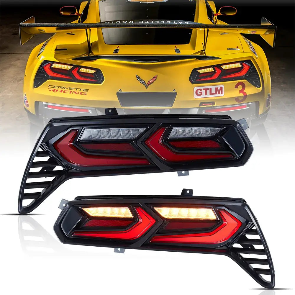 アクセサリー VLAND LED Tail Lights 14-19 Chevrolet Corvette C7 Vland Pełne tylne światła LED z