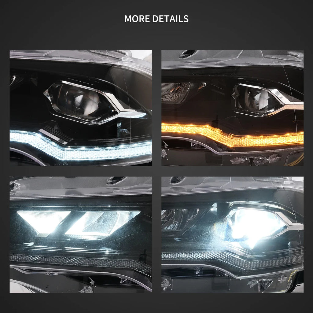 18-22 Ford Mustang 6. generacji Facelifted Vland (II) LED Podwójne reflektory projekcyjne czarne