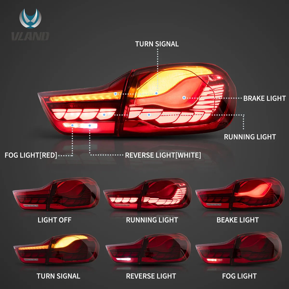 Amazon.com: VLAND OLED 4 Series Taillights W/Sequential Turn