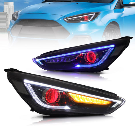 VLAND FORD FOCUS mk3 ヘッドライト VLAND LED Headlights Fit For 15-18 Ford Focus MK3 ST RS A Pair