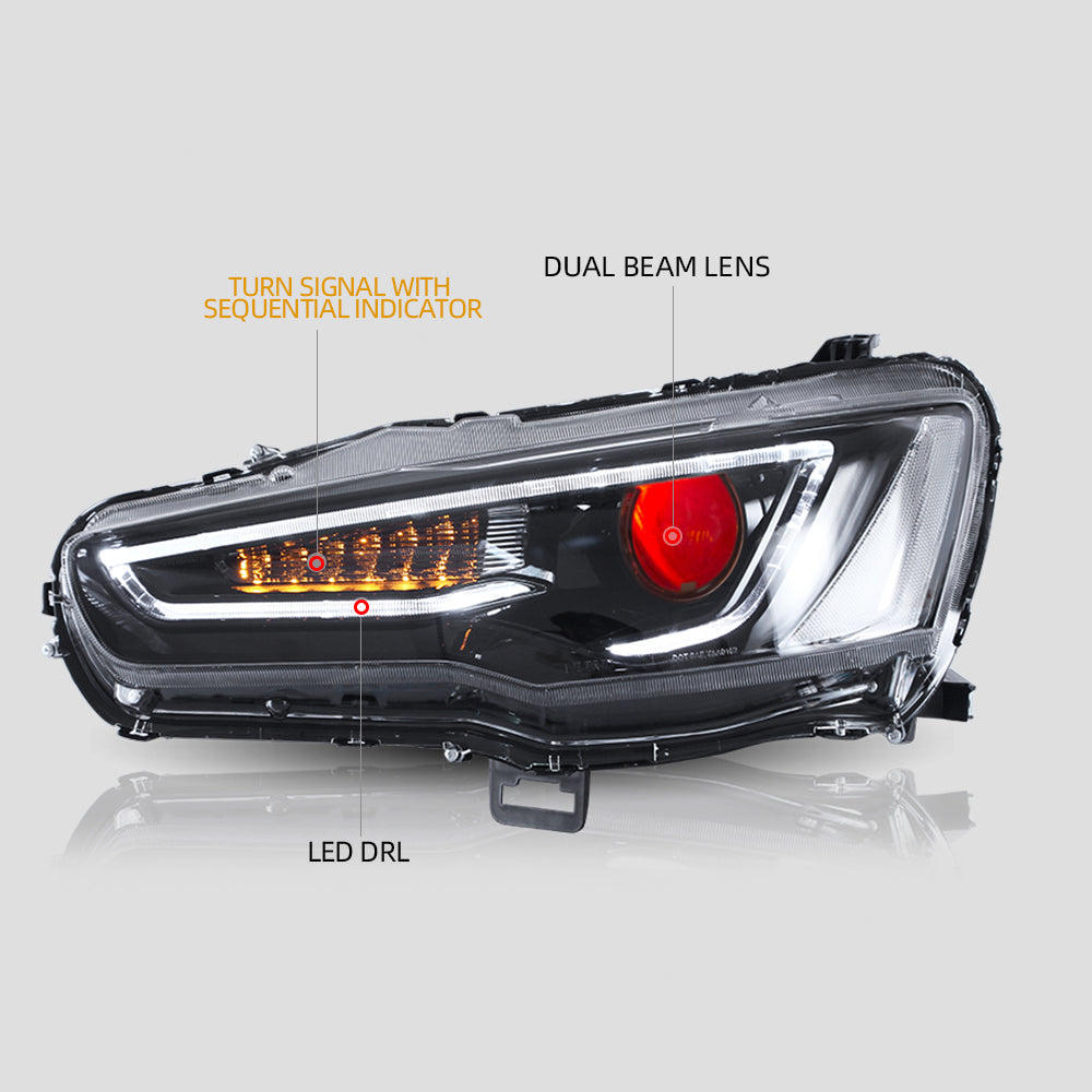 VLAND LED Headlights+Taillights For Mitsubishi Lancer 2008-2017