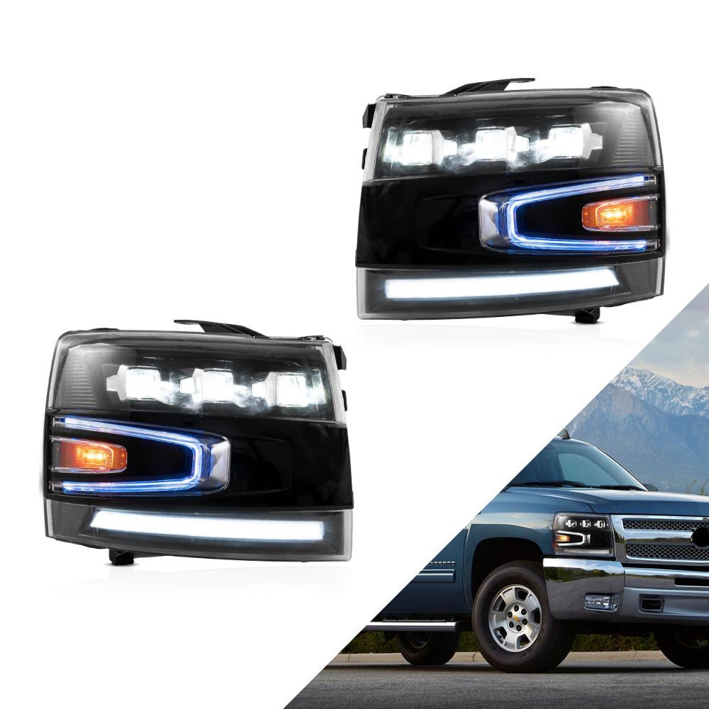 LED Headlights Fit For 2007-2014 Silverado 1500 2500 HD 3500 HD