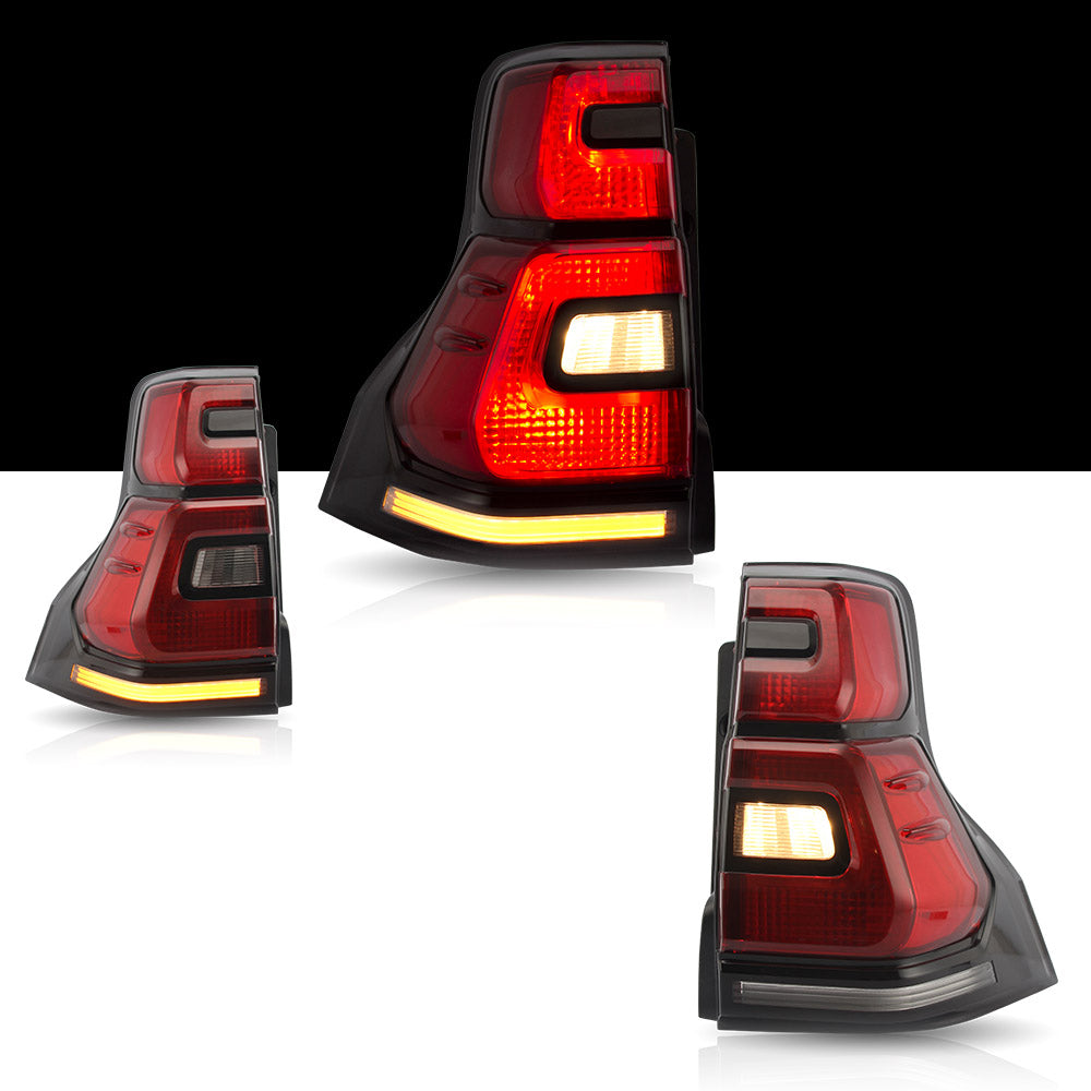 Vland Carlamp  Full LED Taillights for Toyota 2010-2016 Land Cruiser Prado Red Lens