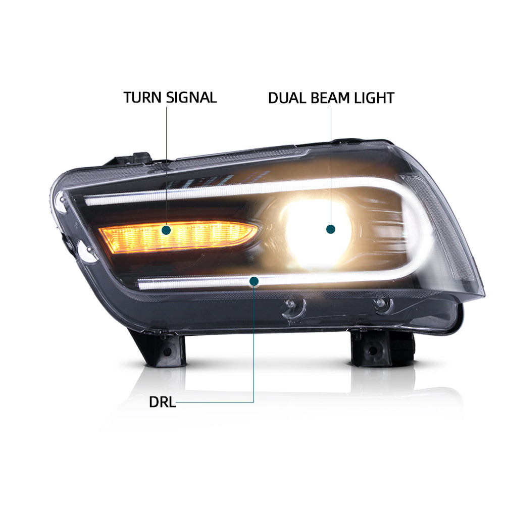 2011-2014 Led Headlights Compatible with Dodge Charger