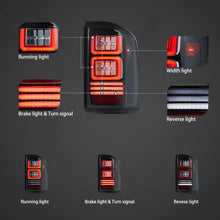 Charger l'image dans la galerie, 14-18 GMC Sierra 1500 2500HD 3500HD Vland II LED Tail Lights With Dynamic Welcome Lighting Clear