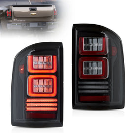 07-13 Chevrolet Silverado 1500 2500HD 3500HD 07-14 Sierra (Denali) 3500HD Dually Vland LED II Tail Lights With Red Turn Signal Clear