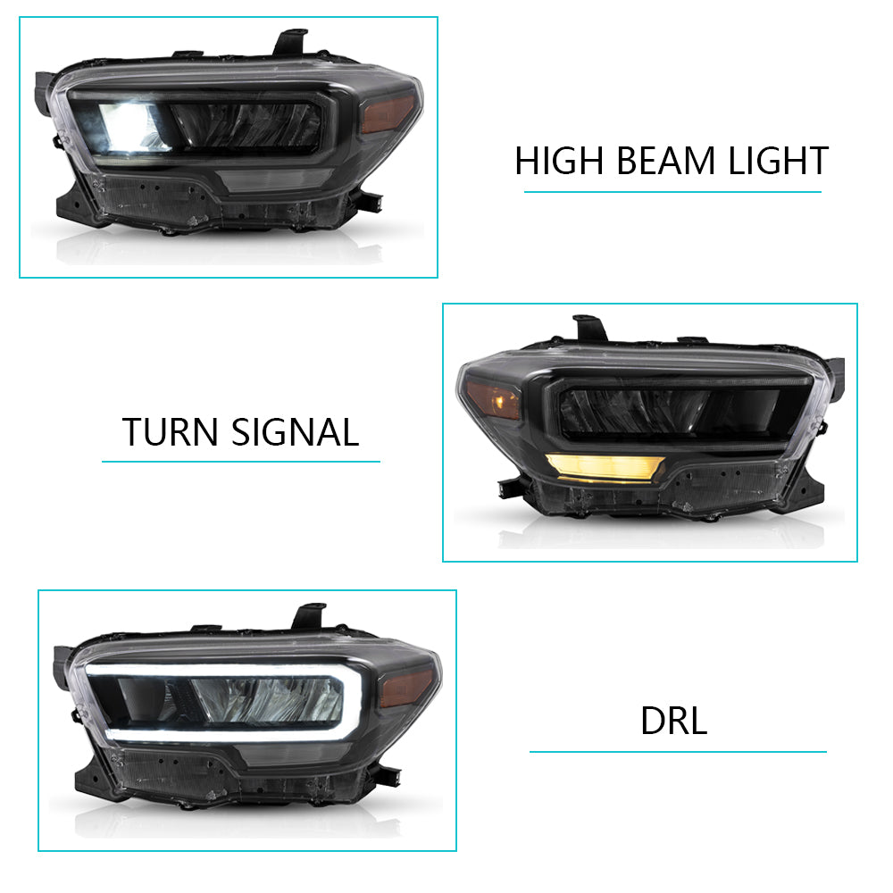Projektor matrycowy Vland Carlamp i pełne reflektory LED do Toyoty Tacoma 2016-UP