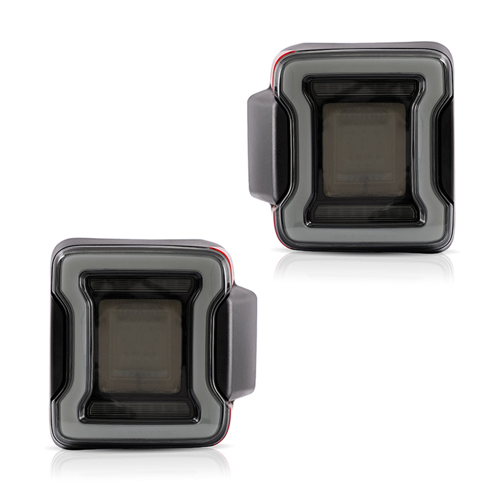 Tail Lights for Jeep Wrangler 2018-UP with Dynamic Animation and Dual Reverse Lights ( Not Fit JK) Smoked Lens