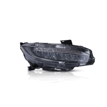 Carica l'immagine nel visualizzatore di Gallery, Headlight Assemblies Compatible with 16 17 18 2019 Civic Headlamps Black Housing Clear Lens