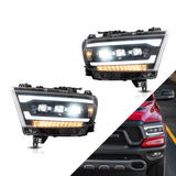 Vland Carlamp  LED Matrix Projector Headlights For Dodge RAM 1500 2019-2024