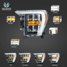 Carregar imagem no visualizador da galeria, 21-23 Ford F150 14th Gen Vland LED Reflection Bowl HeadLights Chrome
