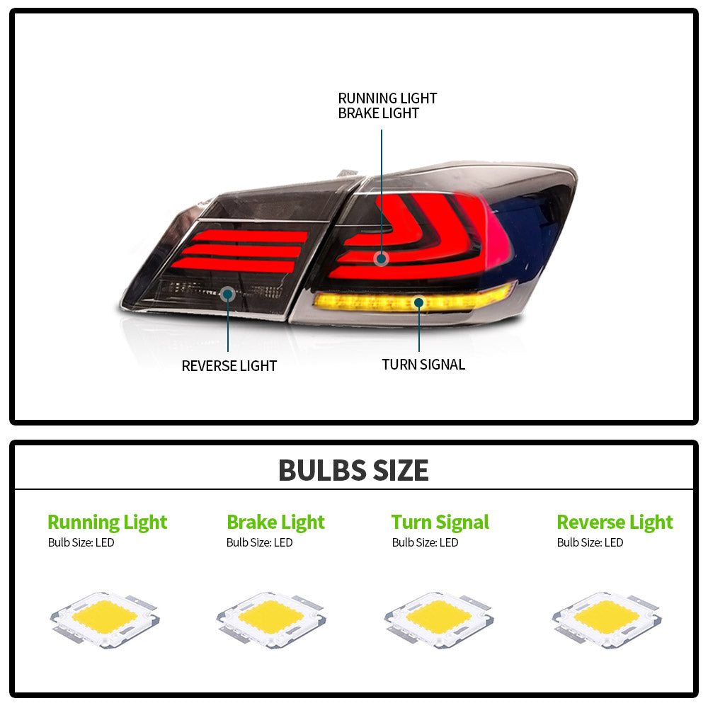 Full LED Sequential Tail Lights For Honda Accord