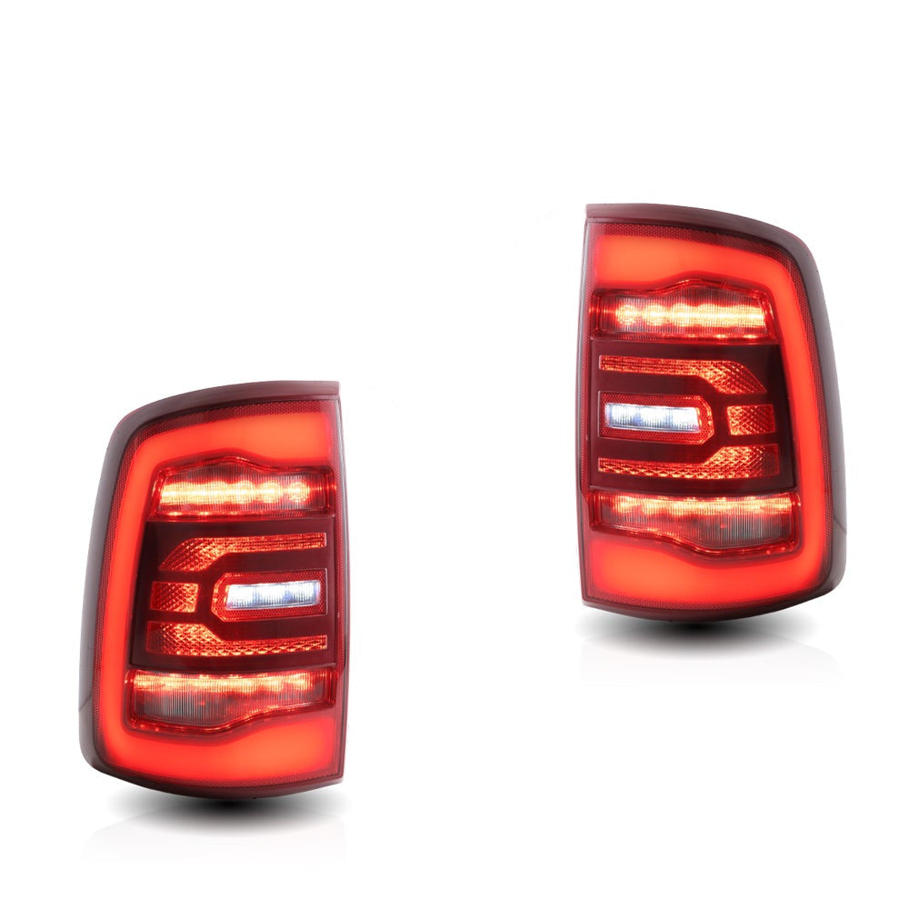 Full LED Tail Lights for Dodge Ram 1500 2009-2018 (Red Sequential Turn Signals)