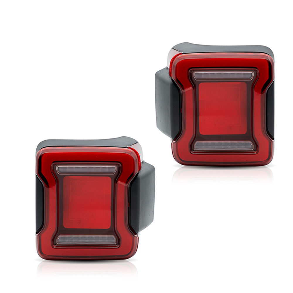 Vland Carlamp Tail Lights for Jeep Wrangler 2018-2021 with Dynamic Animation and Dual Reverse Lights ( Not Fit JK)  Smoked Lens