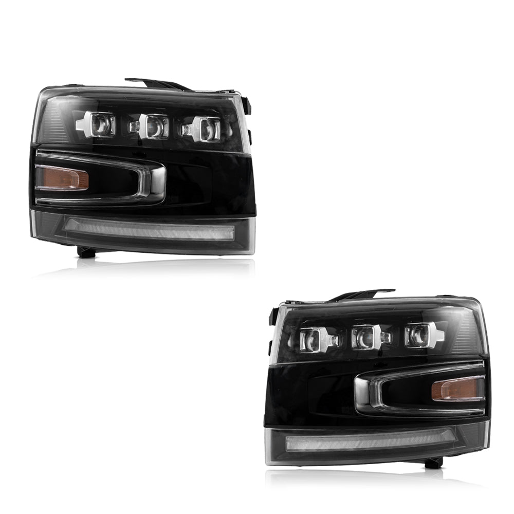 VLAND Projektor-LED-Scheinwerfer passend für 2007–2014 Silverado 1500 2500 HD 3500 HD