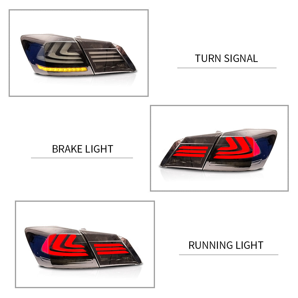 VLAND Full LED Sequential Tail Lights For Honda Accord 2013-2015 ABS PMMA GLASS Material