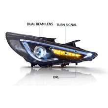Charger l'image dans la galerie, Vland Carlamp Dual Beam Sequential Headlights For Hyundai Sonata 2011-2014  Q5 (Bulbs Not Included)