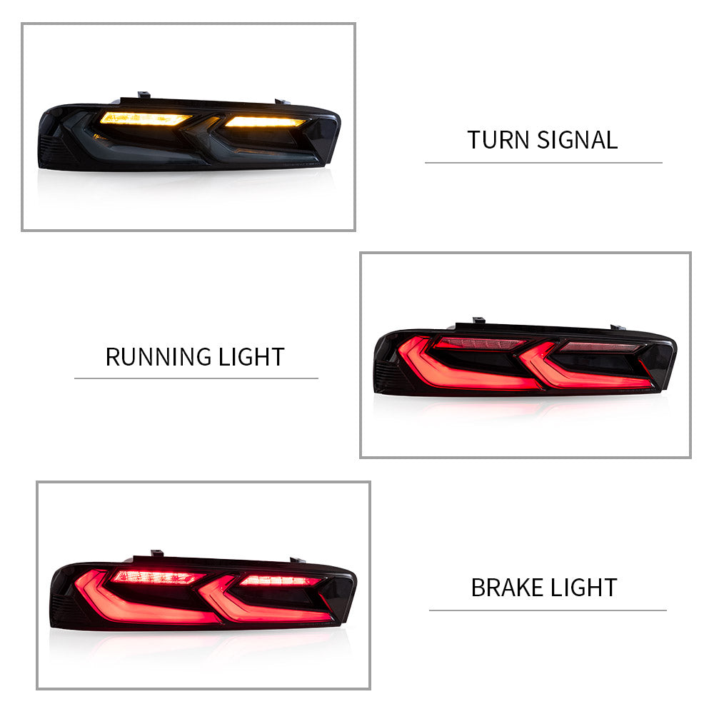 2016-2018 Chevrolet Chevy Camaro Tail Lights With amber turn signal