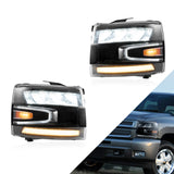 Vland Carlamp LED-Scheinwerfer passend für 2007–2014 Silverado 1500 2500 HD 3500 HD