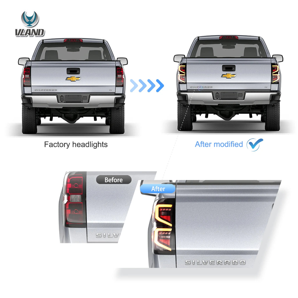 14-18 Chevrolet Silverado Vland Światła tylne LED z dynamicznym oświetleniem powitalnym