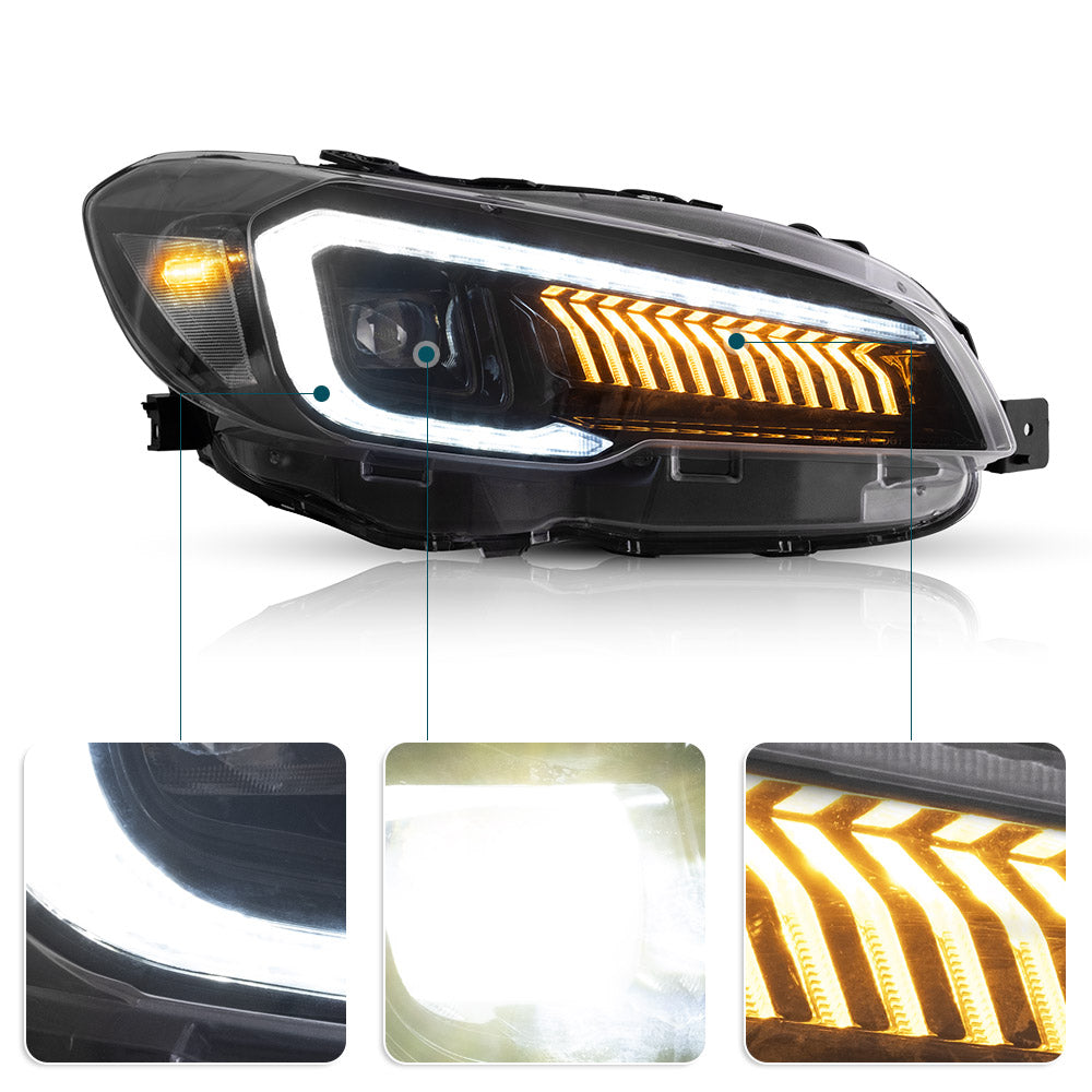 Vland Carlamp LED Projector Headlights Fit For Subaru WRX 2015-2021