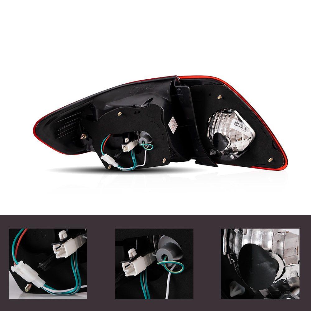 Vland Carlamp Tail Lights For Toyota Corolla 2008-2011 ABS, PMMA, GLASS Material(Fit for American Models)