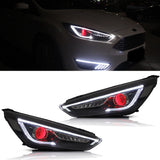 15-18 Ford Focus MK3 ST RS Vland Podwójne reflektory projekcyjne czarne