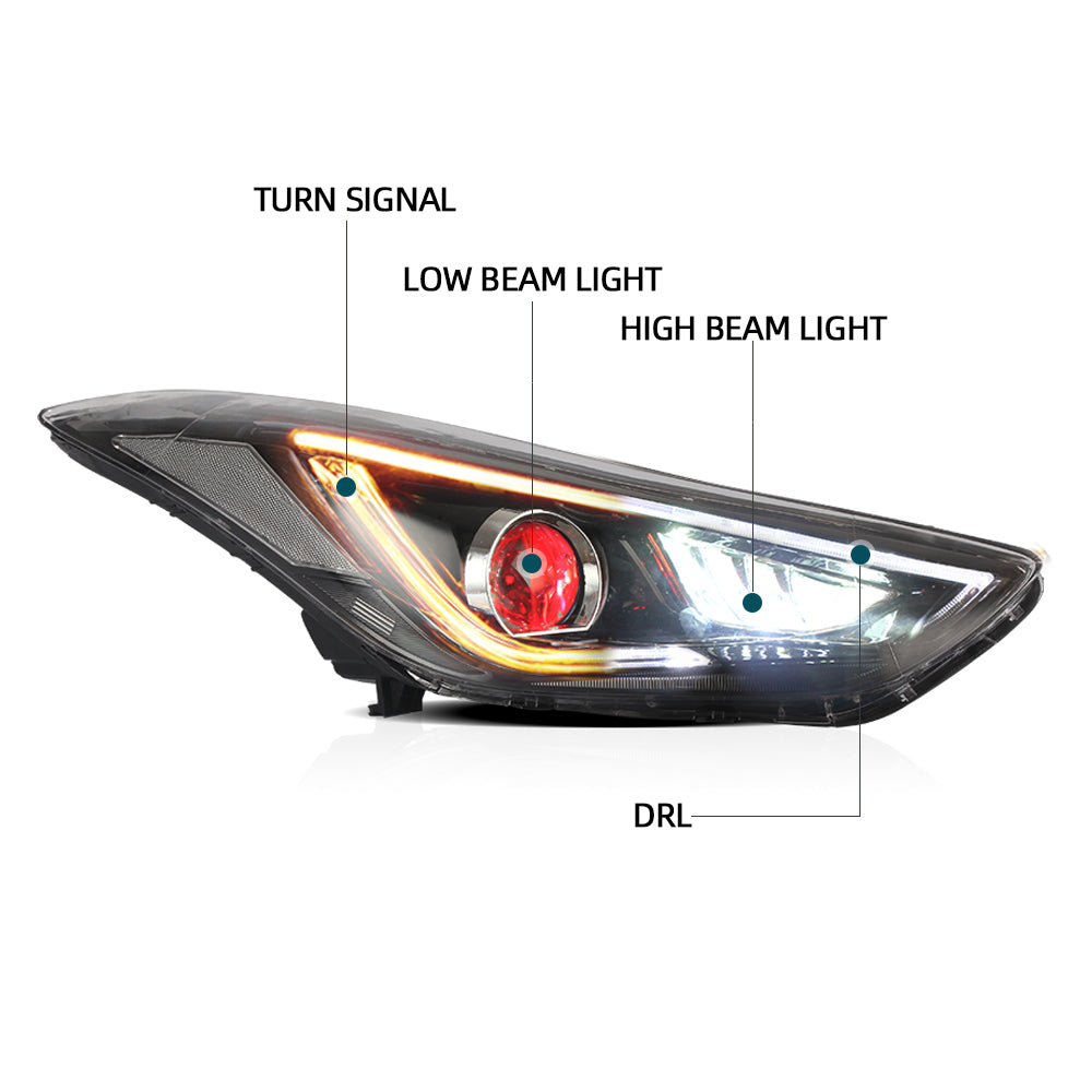 Vland Carlamp Projektorowe Reflektory Do Hyundai Elantra (Avante MD) 2011-2015