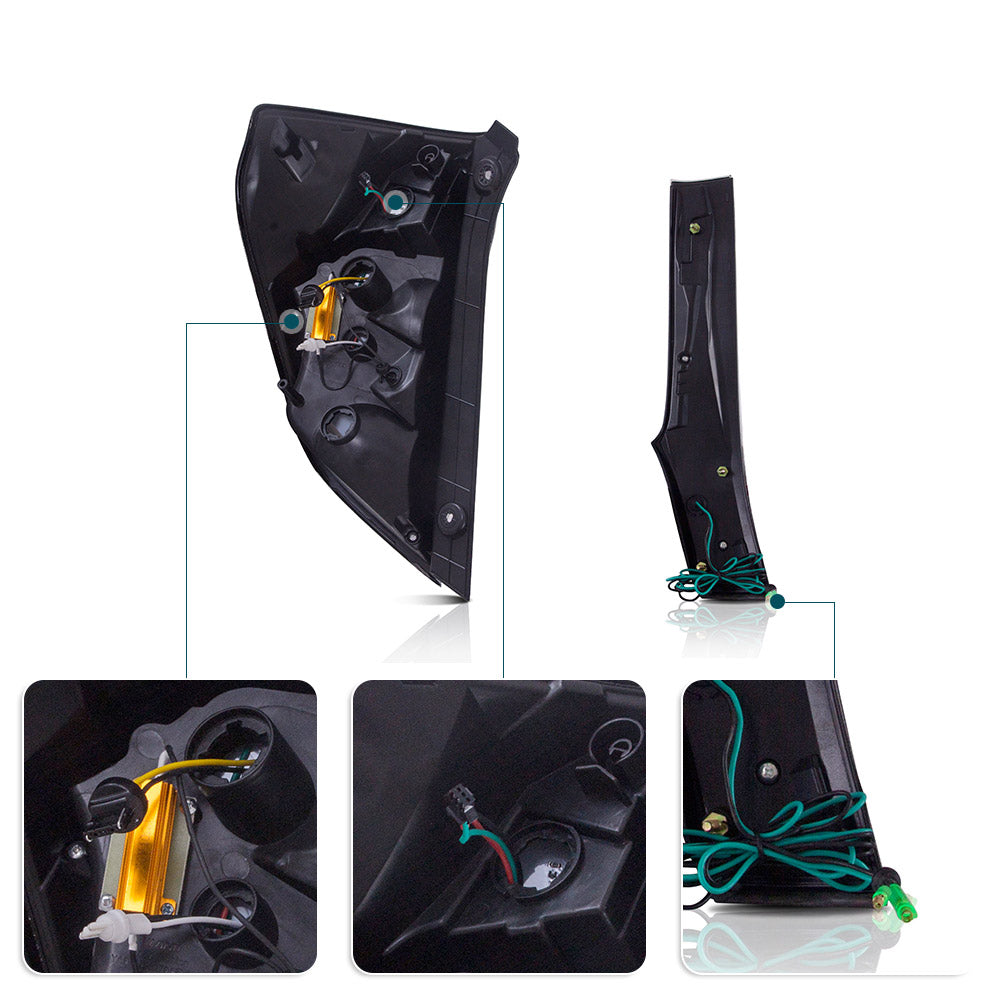 VLAND Full LED Tail Lights for Honda Fit / Jazz (GK5) 2014-2020 (Plug and Play. No Need Bulbs)