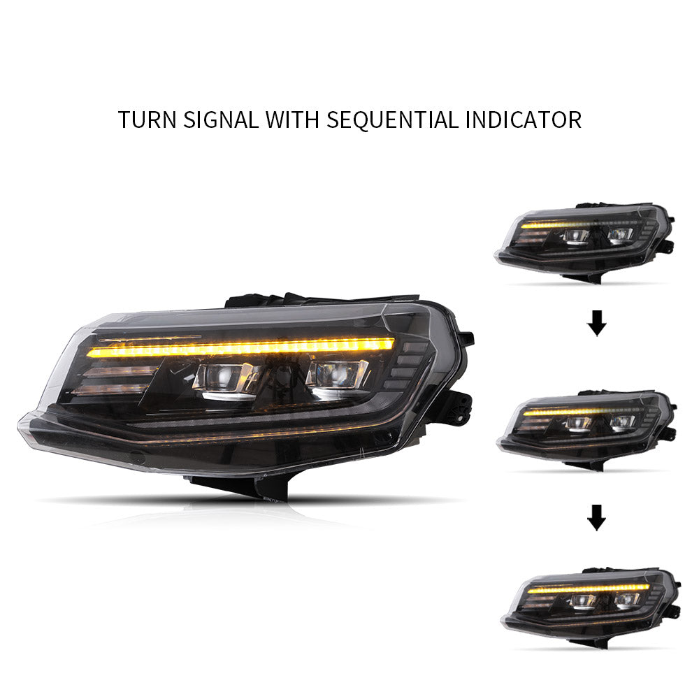 Vland Carlamp Projector Headlights For Chevrolet / Chevy Camaro LT SS RS ZL LS 2016-2018