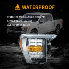 Carregar imagem no visualizador da galeria, 21-23 Ford F150 14th Gen Vland LED Reflection Bowl HeadLights Chrome