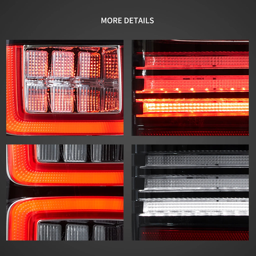 07-13 Chevrolet Silverado 1500 2500HD 3500HD 07-14 Sierra (Denali) 3500HD Dually Vland LED II Tail Lights With Red Turn Signal Clear