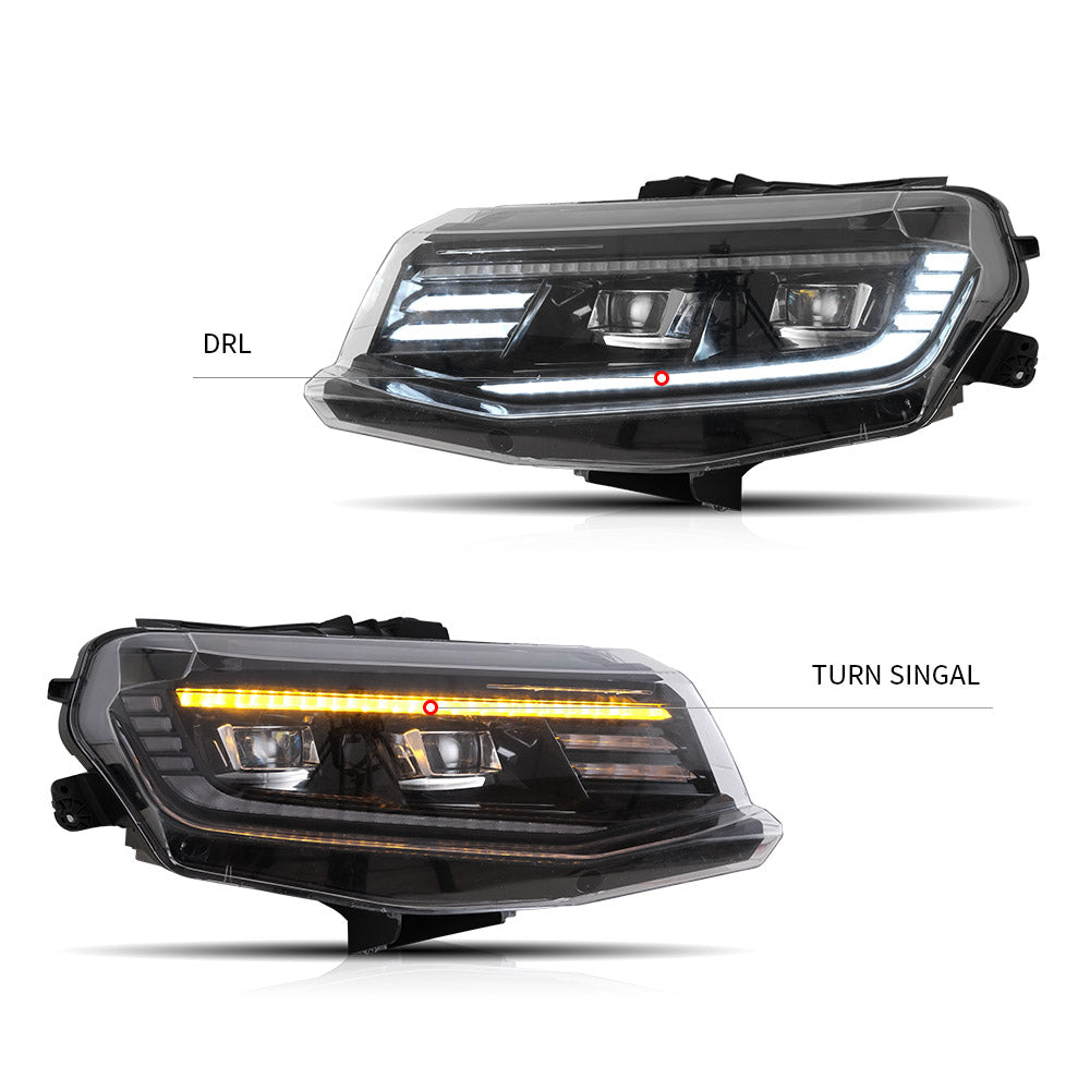Vland Carlamp Projector Headlights For Chevrolet / Chevy Camaro LT SS RS ZL LS 2016-2018