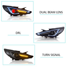 Charger l'image dans la galerie, Vland Carlamp  Dual Beam Headlights For Hyundai 2011-2014 Sonata Sequential Demon Eye (Bulbs Not Included)