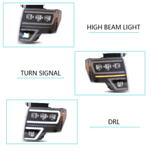 Cargar imagen en el visor de la galería, Vland Carlamp Projector LED Headlights For Ford F150 2009-2014 with Dynamic DRL