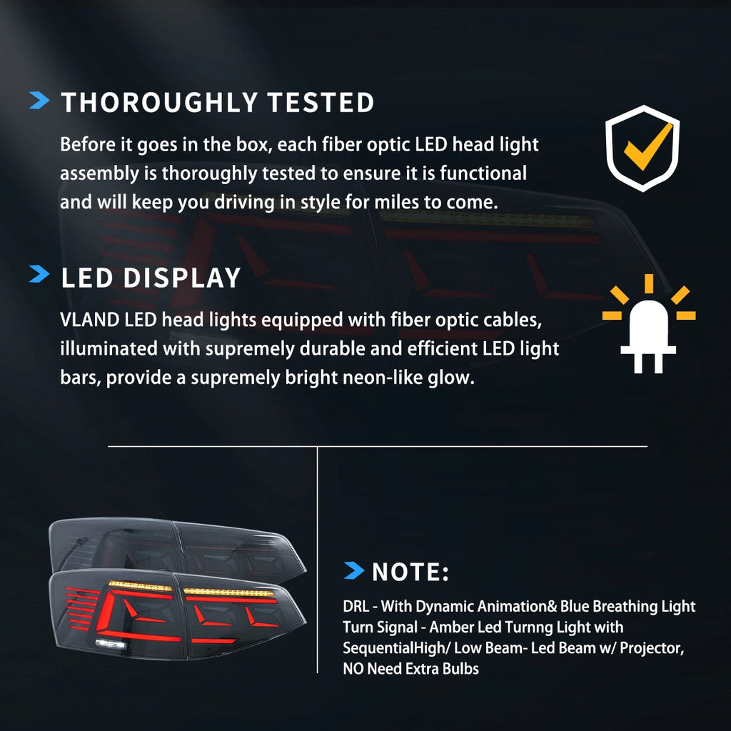 15-18 Volkswagen Jetta 6th Gen (A6) Vland II LED Tail Lights With Dynamic Welcome Lighting
